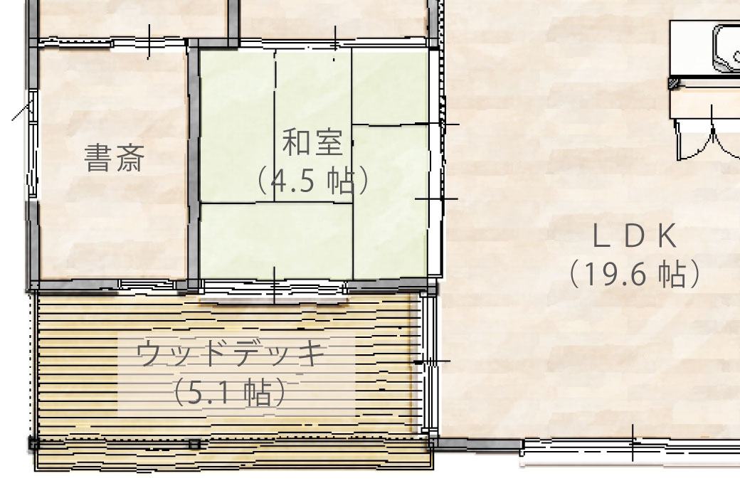 書斎からは庭の様子も