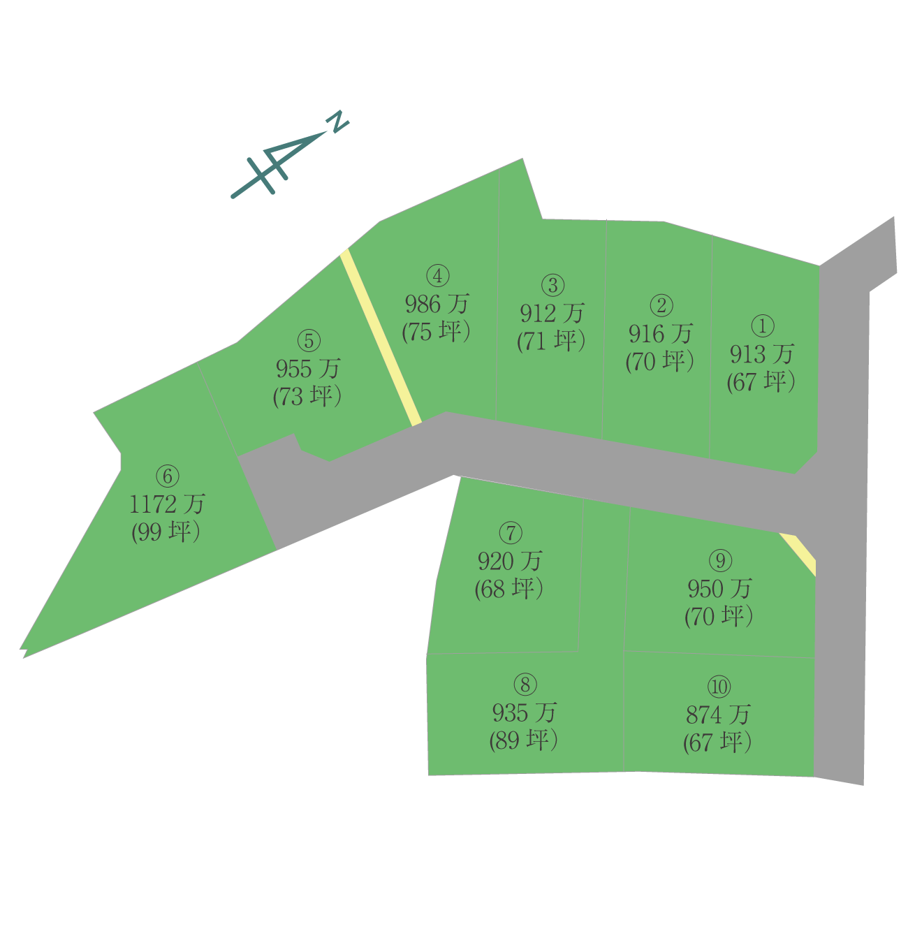 【土地情報】筑前こころタウン小学校前　10区画